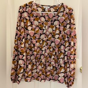 Nine West Floral Long Sleeve Blouse